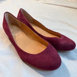 J.Crew Maroon, Suede, Round Toed, Kitten Heels- 7